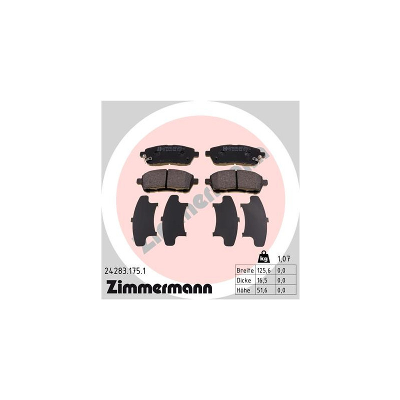 ZIMMERMANN 24283.175.1 Plaquettes de frein Avant pour