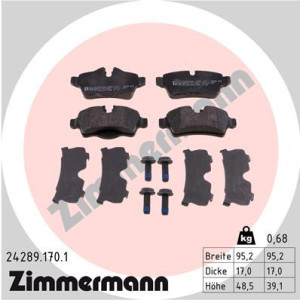 ZIMMERMANN 24289.170.1 Brzdové platničky Zadné pre