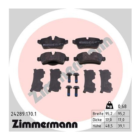 ZIMMERMANN 24289.170.1 Bremsbeläge Hinten für