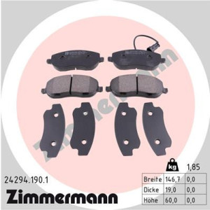 ZIMMERMANN 24294.190.1 Pastiglie freno Anteriore per