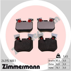 ZIMMERMANN 24315.168.1 Pastillas de freno Trasero para