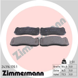 ZIMMERMANN 24316.170.1 Brzdové platničky Predné pre