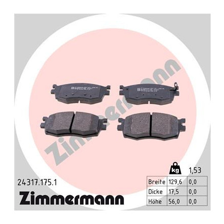 ZIMMERMANN 24317.175.1 Brzdové destičky