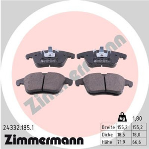 ZIMMERMANN 24332.185.1 Brzdové platničky Predné pre