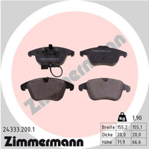 ZIMMERMANN 24333.200.1 Pastiglie freno Anteriore per