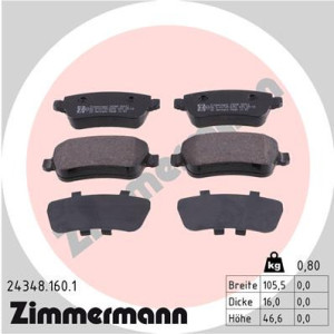 ZIMMERMANN 24348.160.1 Pastillas de freno Trasero para