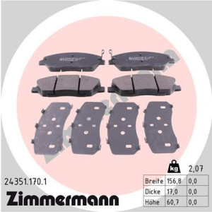ZIMMERMANN 24351.170.1 Brzdové platničky Predné pre