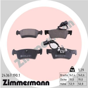 ZIMMERMANN 24367.190.1 Brzdové platničky Zadné pre