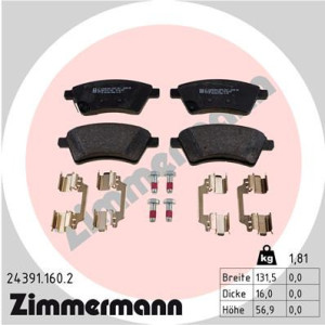 ZIMMERMANN 24391.160.2 Brake Pads Set Front for