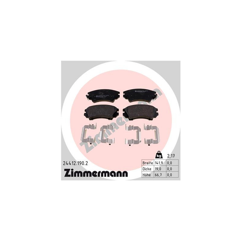 ZIMMERMANN 24412.190.2 Brake Pads Set