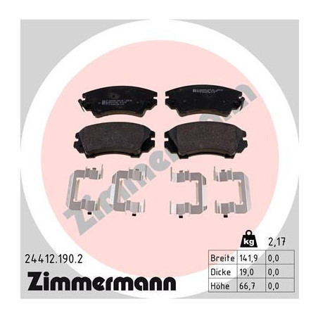 ZIMMERMANN 24412.190.2 Brzdové destičky