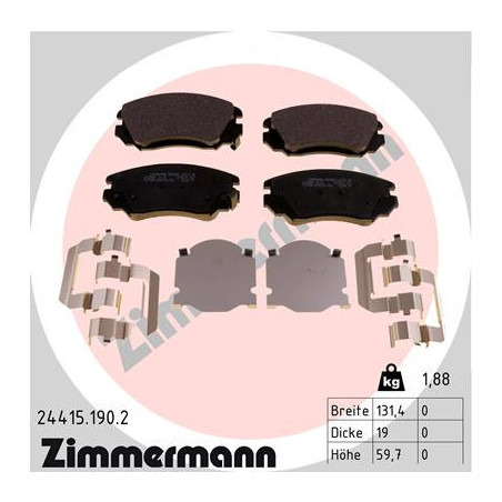 ZIMMERMANN 24415.190.2 Klocki hamulcowe Przód dla