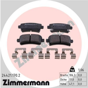 ZIMMERMANN 24421.170.2 Brake Pad Set Rear for