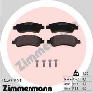 ZIMMERMANN 24465.190.1 Brake Pads Set Rear for