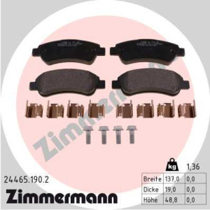 ZIMMERMANN 24465.190.2 Pastillas de freno Trasero para