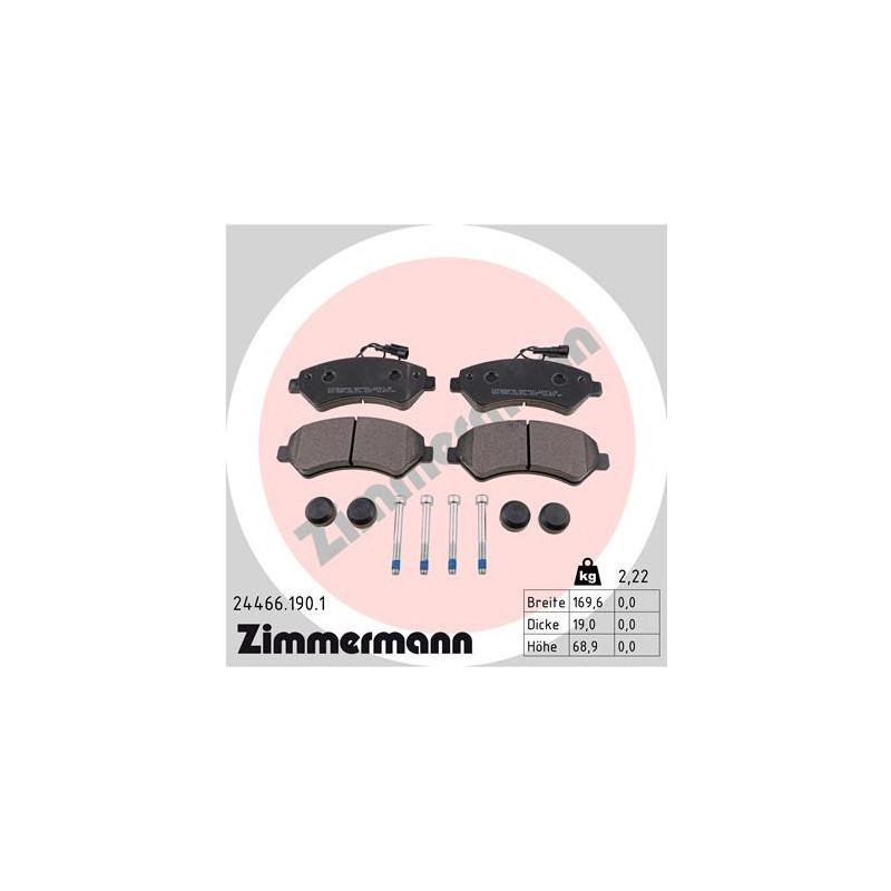 ZIMMERMANN 24466.190.1 Plaquettes de frein Avant pour