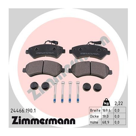 ZIMMERMANN 24466.190.1 Brzdové destičky Přední pro
