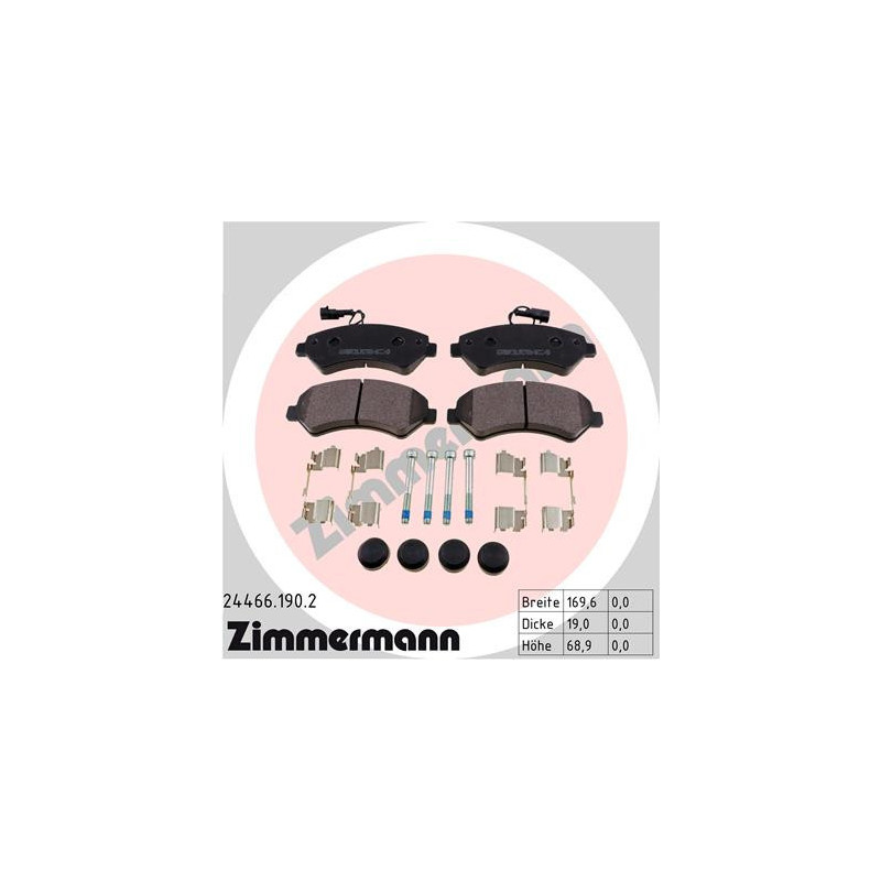 ZIMMERMANN 24466.190.2 Brake Pads Set Front for