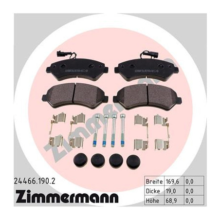 ZIMMERMANN 24466.190.2 Brzdové destičky Přední pro