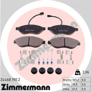 ZIMMERMANN 24468.190.2 Brzdové platničky Predné pre