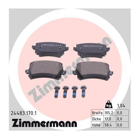 ZIMMERMANN 24483.170.1 Plaquettes de frein Arrière pour
