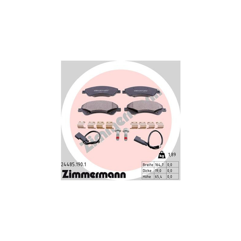 ZIMMERMANN 24485.190.1 Plaquettes de frein Avant pour