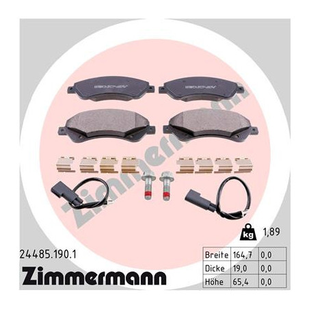 ZIMMERMANN 24485.190.1 Pastillas de freno Delantero para