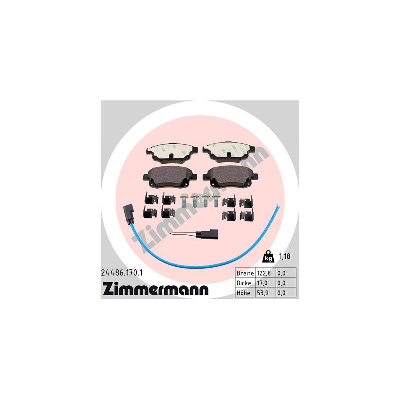 ZIMMERMANN 24486.170.1 Brake Pads Set Rear for
