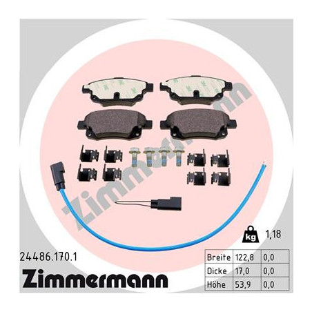 ZIMMERMANN 24486.170.1 Klocki hamulcowe Tył dla