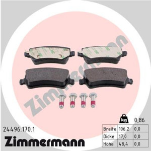 ZIMMERMANN 24496.170.1 Brzdové platničky Zadné pre