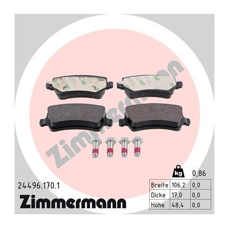 ZIMMERMANN 24496.170.1 Brake Pads Set Rear for