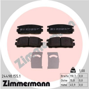 ZIMMERMANN 24498.155.1 Pastillas de freno Trasero para