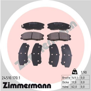 ZIMMERMANN 24510.170.1 Klocki hamulcowe Przód dla
