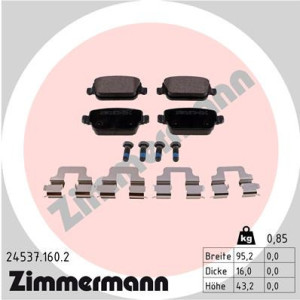 ZIMMERMANN 24537.160.2 Pastillas de freno Trasero para