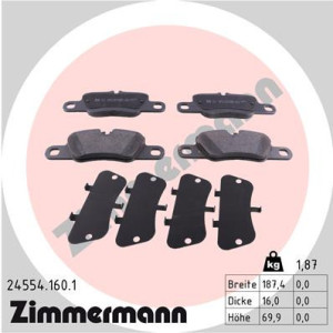 ZIMMERMANN 24554.160.1 Pastillas de freno Trasero para