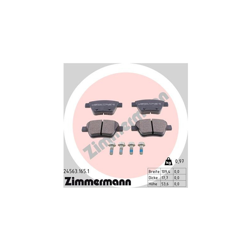 ZIMMERMANN 24563.165.1 Pastiglie freno