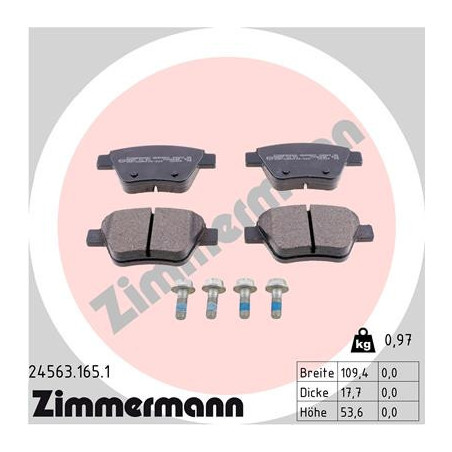 ZIMMERMANN 24563.165.1 Brzdové destičky
