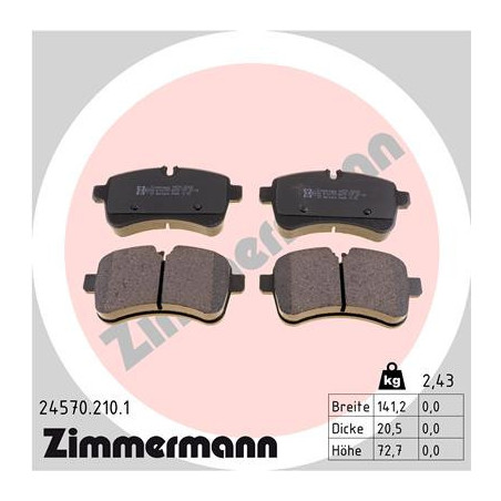 ZIMMERMANN 24570.210.1 Bremsbeläge Hinten für