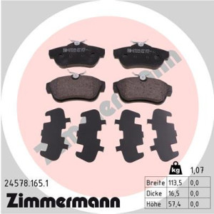 ZIMMERMANN 24578.165.1 Pastillas de freno Trasero para