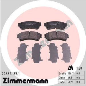 ZIMMERMANN 24582.185.1 Pastiglie freno Anteriore per