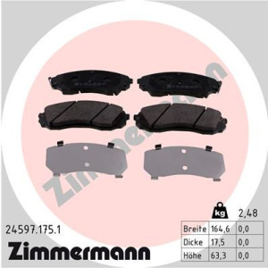 ZIMMERMANN 24597.175.1 Plaquettes de frein Avant pour