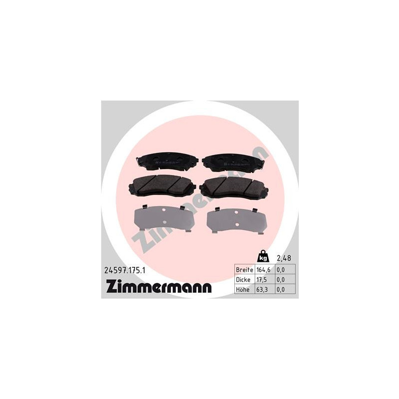 ZIMMERMANN 24597.175.1 Bremsbeläge Vorne für