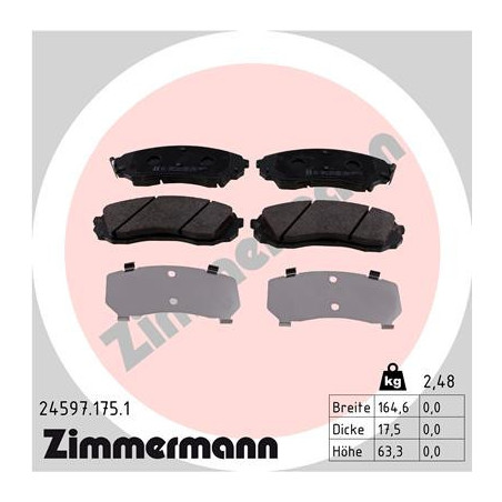 ZIMMERMANN 24597.175.1 Brake Pads Set Front for