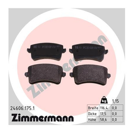 ZIMMERMANN 24606.175.1 Bremsbeläge Hinten für
