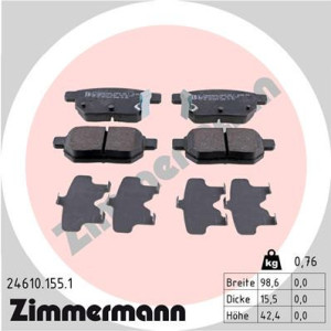 ZIMMERMANN 24610.155.1 Pastillas de freno Trasero para
