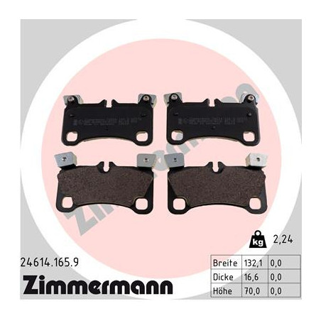 ZIMMERMANN 24614.165.9 Brake Pads Set Rear for