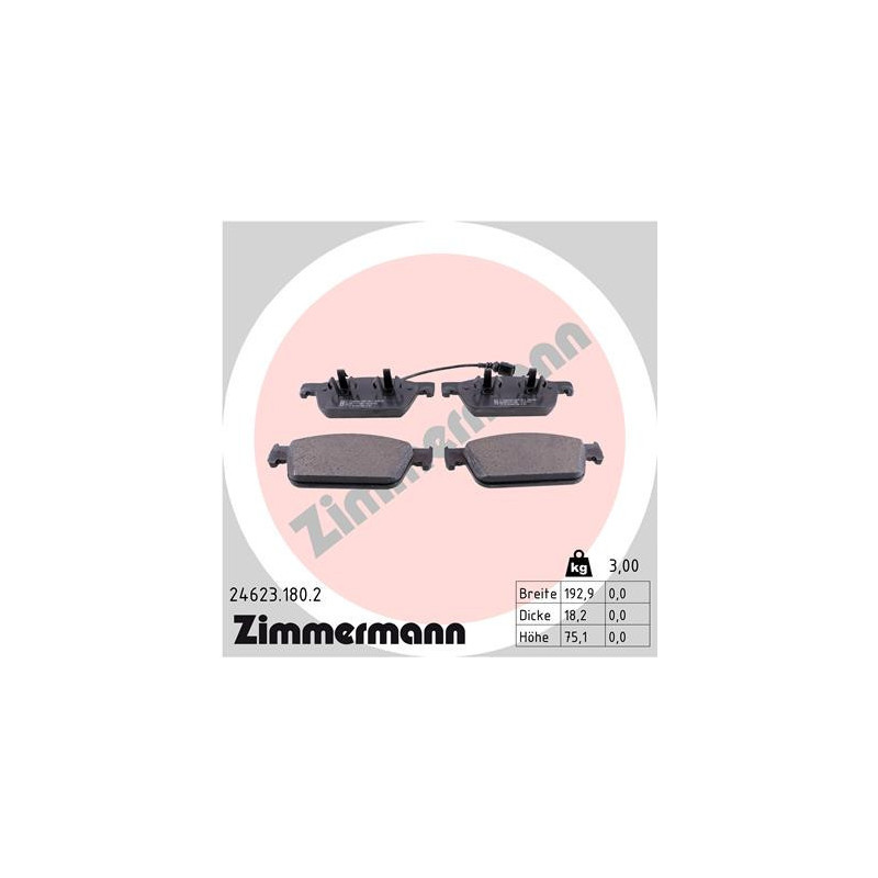 ZIMMERMANN 24623.180.2 Brzdové destičky