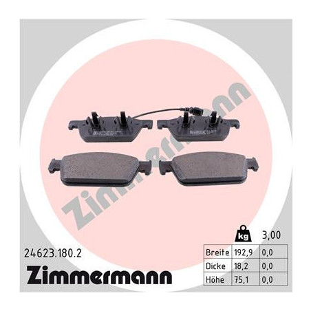 ZIMMERMANN 24623.180.2 Klocki hamulcowe