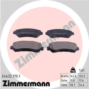 ZIMMERMANN 24632.170.1 Brzdové platničky Predné pre