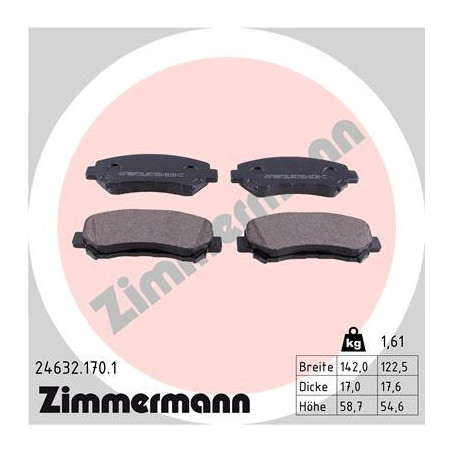 ZIMMERMANN 24632.170.1 Bremsbeläge Vorne für